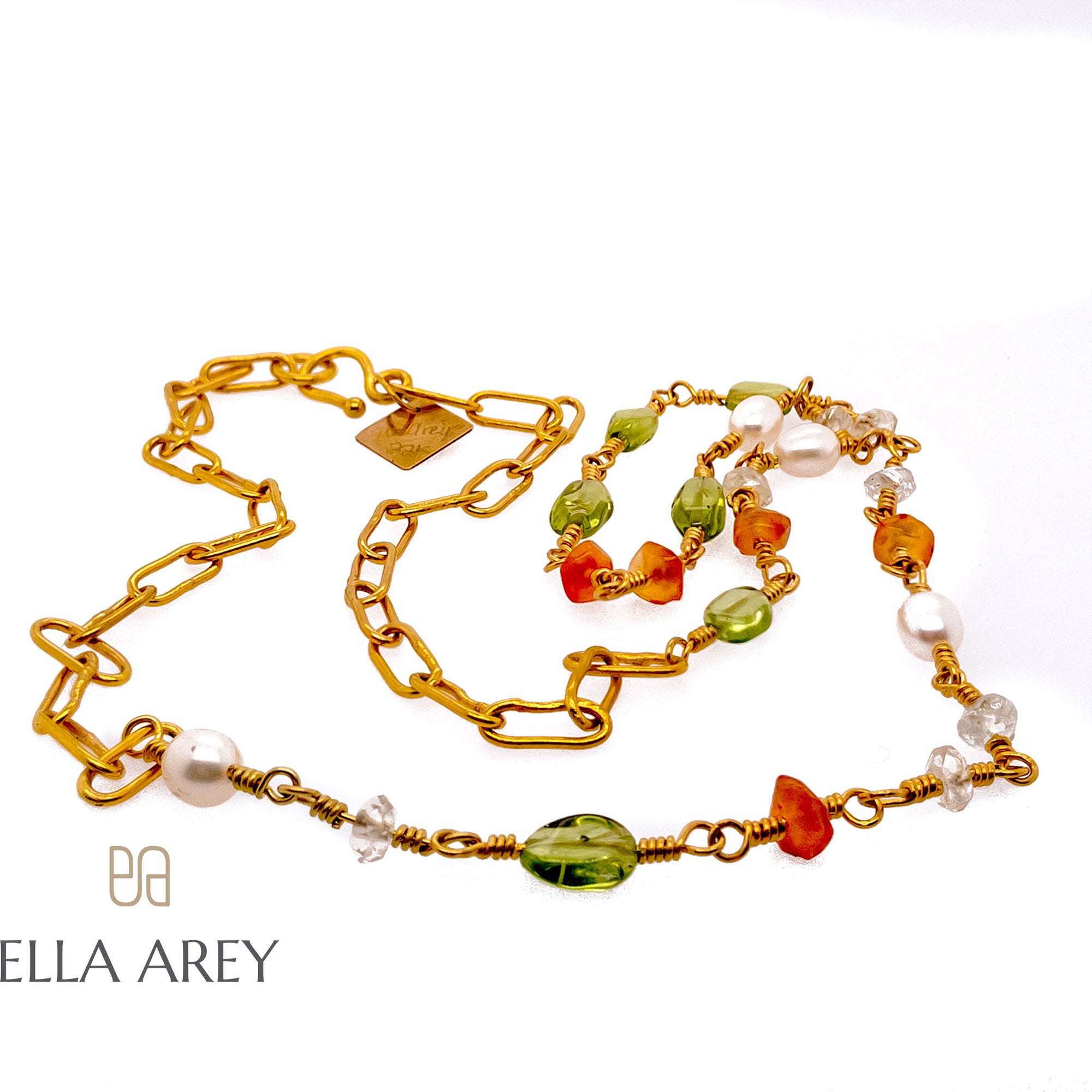 Pepper Mixed Gemstone and Pearl Necklace - Ella Arey